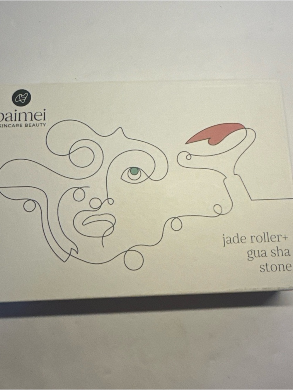 BAIMEI Jade Roller & Gua Sha Set Luxury Facial Massage Stone Skincare Kit - Picture 3 of 4